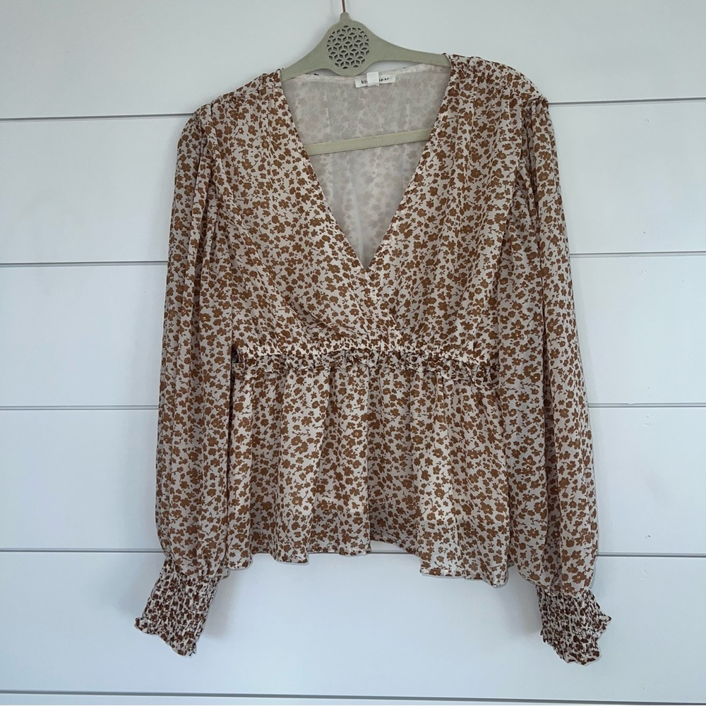 Blu Pepper L Ditsy Floral Babydoll Crop Top Boho Festival Cottagecore Fairy